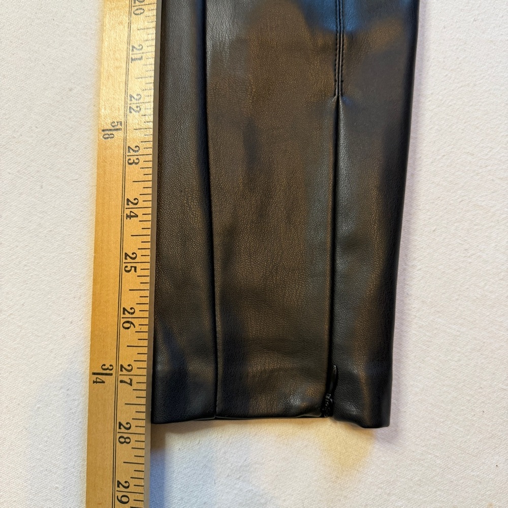 Zara Black Faux Leather Leggings Side Zip w/ Ankle Zip Women's Size XS - Picture 10 of 10